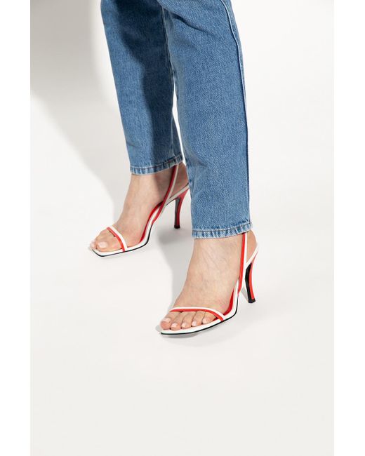 DIESEL 'sa-alhena' Heeled Sandals in Red | Lyst