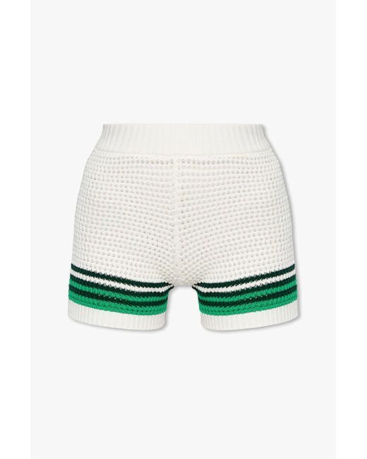 CASABLANCA Green Crochet Shorts