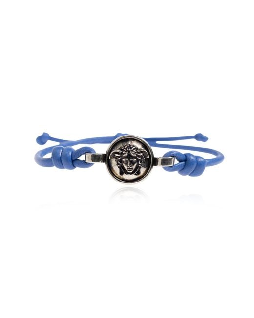 Versace Blue Leather Bracelet