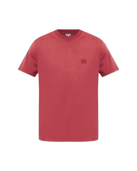 Loewe Red T-Shirt With Logo for men
