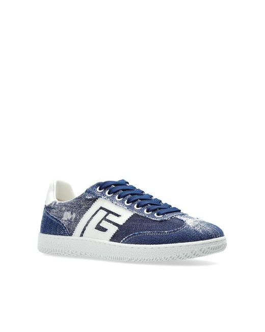 Balmain Blue Sneakers With Vintage Effect