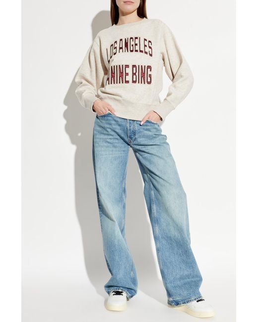 Anine Bing White Sweatshirt "Harry"