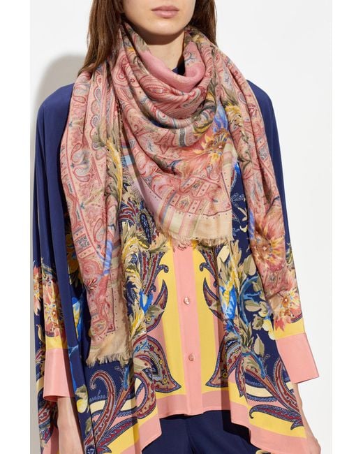 Etro Pink Scarf With Print