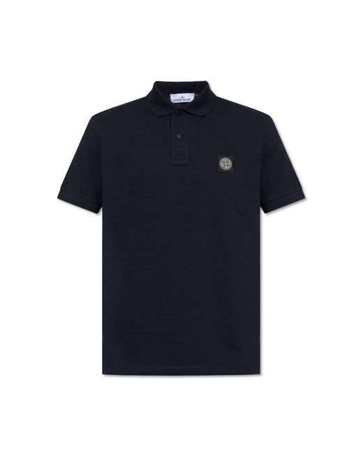Stone Island Blue Slim Cotton Polo Shirt for men