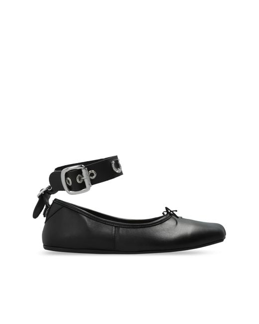 Vivienne Westwood Black 'Bardot' Leather Ballet Flats