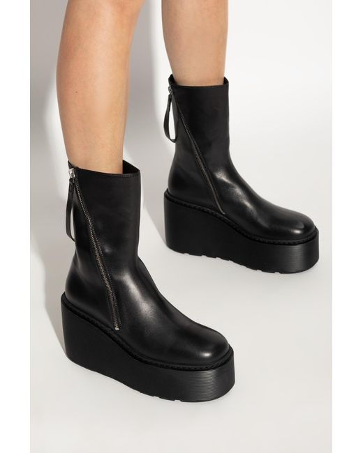 black platform ankle boots