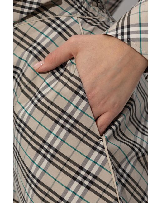 Burberry Gray Checkered Trousers