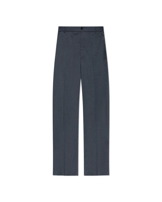 Moncler Blue Wool Trousers for men