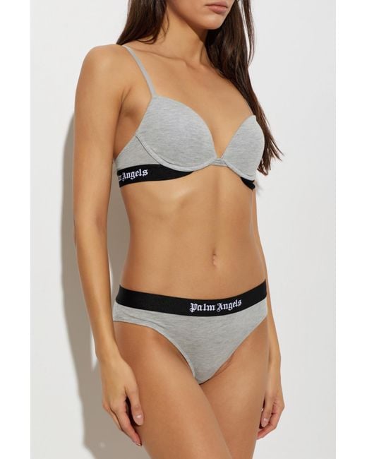 Palm Angels Gray 'Push-Up' Bra