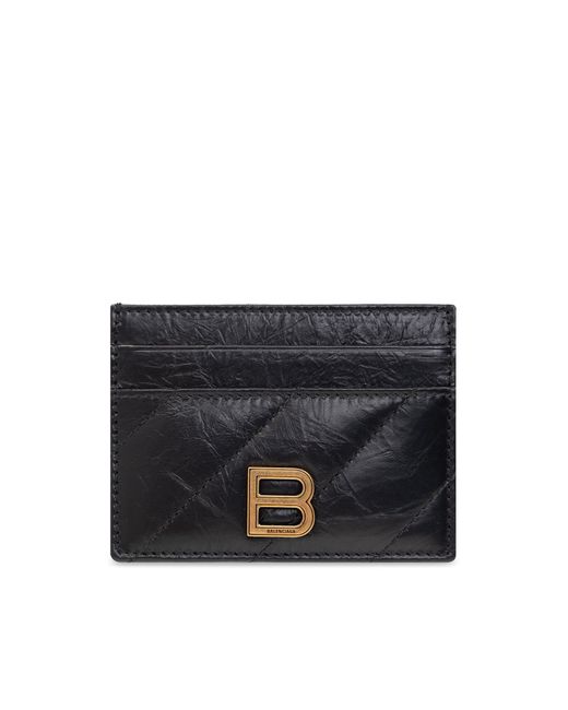 Balenciaga Black Crush Quilted Leather Cardholder