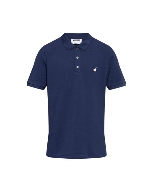 Moschino Blue Cotton Polo for men