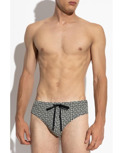Balmain Black Swim Briefs for men