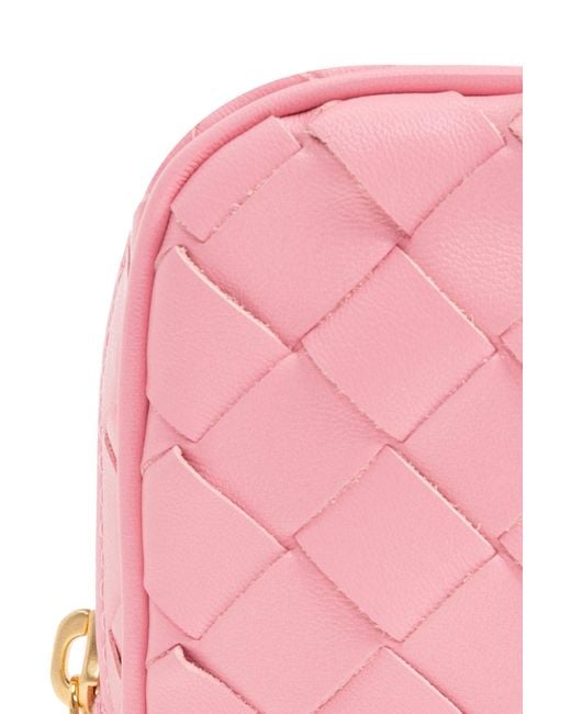 Bottega Veneta Pink Small Calfskin Intrecciato Pouch