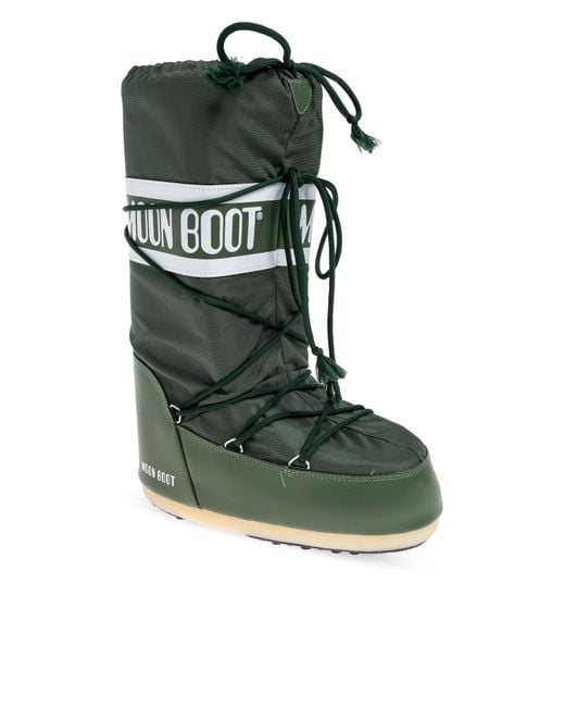 Moon Boot Green "Icon Nylon" Snow Boots for men