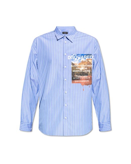 DSquared² Blue Shirt With Logo, for men