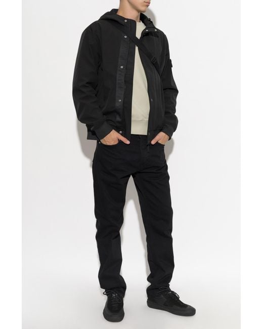 Stone Island Natural Sweatshirt With Printed Logo for men