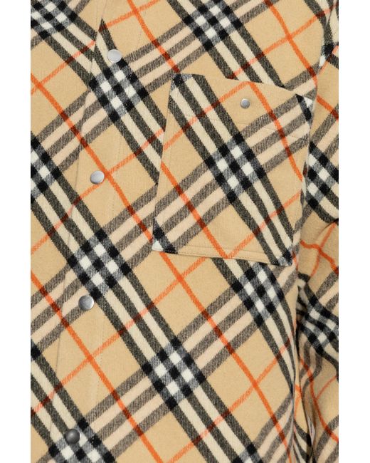 Burberry Natural Shirt With Check Pattern for men