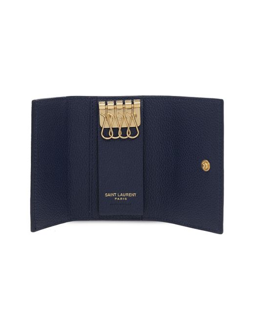 Saint Laurent Leather Key Holder in Navy Blue (Blue) Lyst