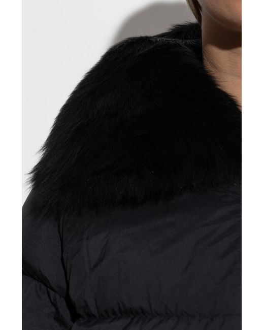 Moose Knuckles Black Long Down Coat 'Belle Dune'