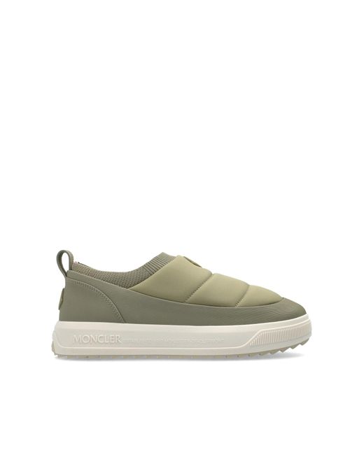 Moncler Green Sports Shoes With Logo Patch for men