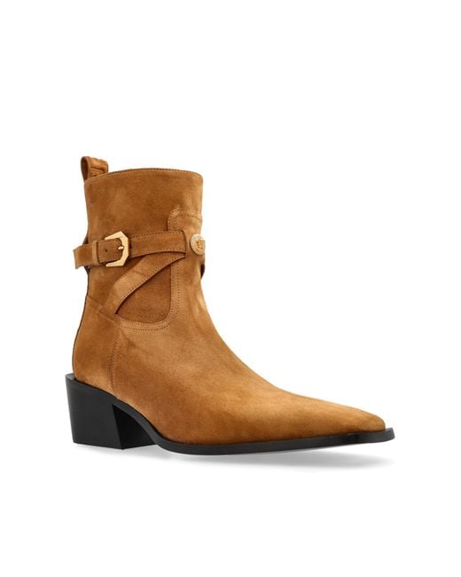 Versace Brown Suede Ankle Boots for men