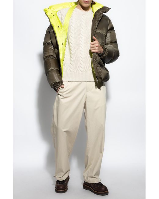 Moncler White Wool Sweater With Decorative Knit for men