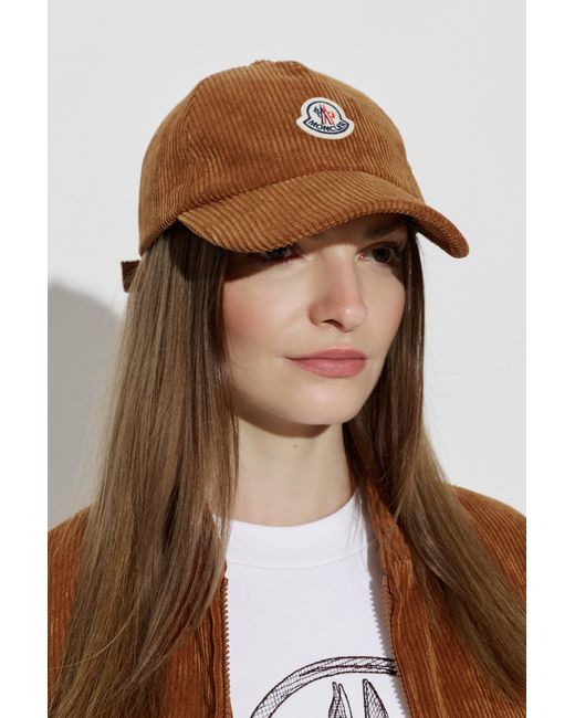 Moncler Brown Corduroy Baseball Cap