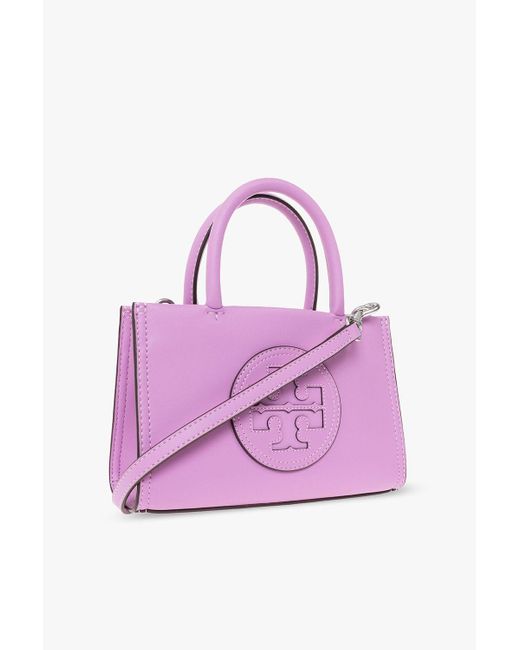 Tory Burch logo-patch Mini Bag - Purple