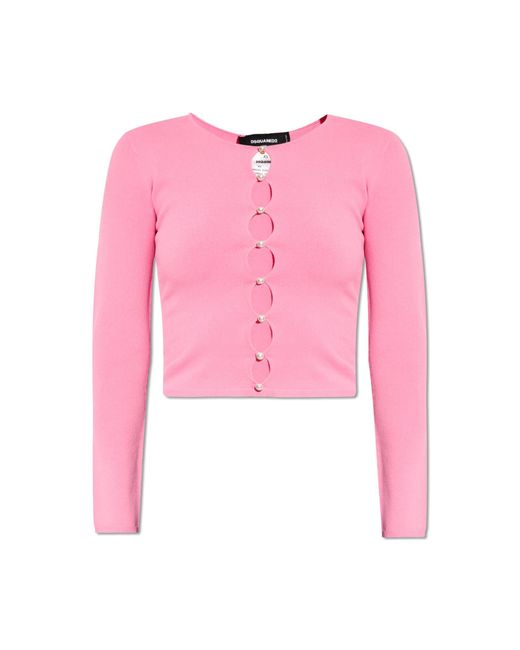 DSquared² Pink Top With Cut-outs,
