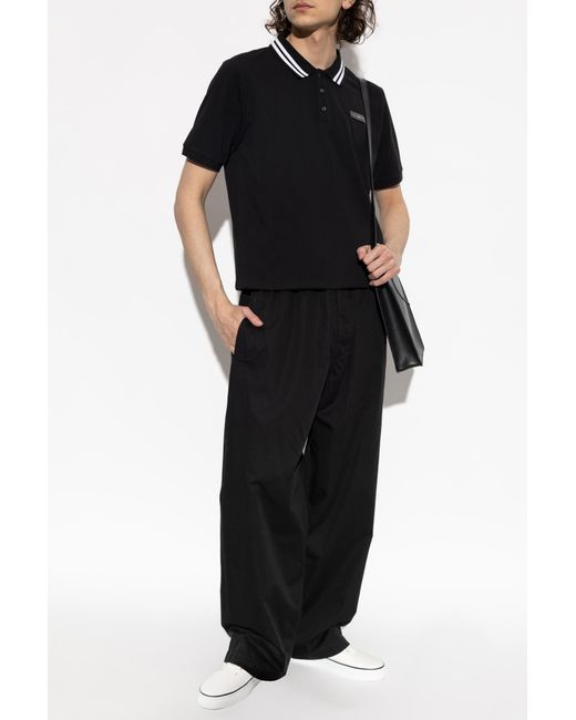 Iceberg Black Polo With Logo Patch for men