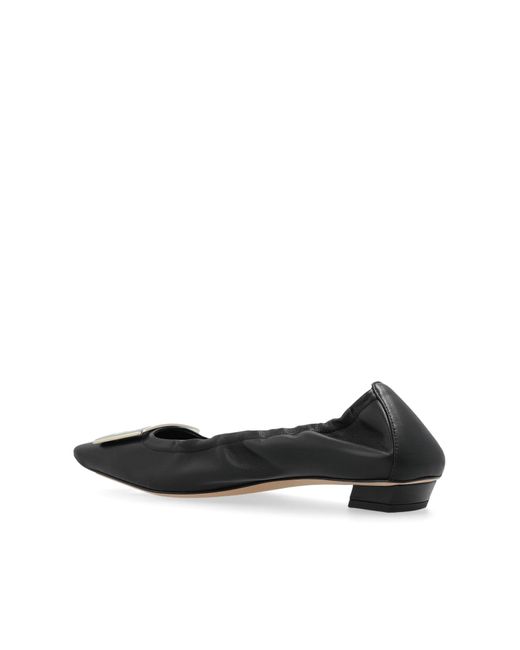 Roger Vivier Women's Black Leather Ballerinas 'Belle Vivier'
