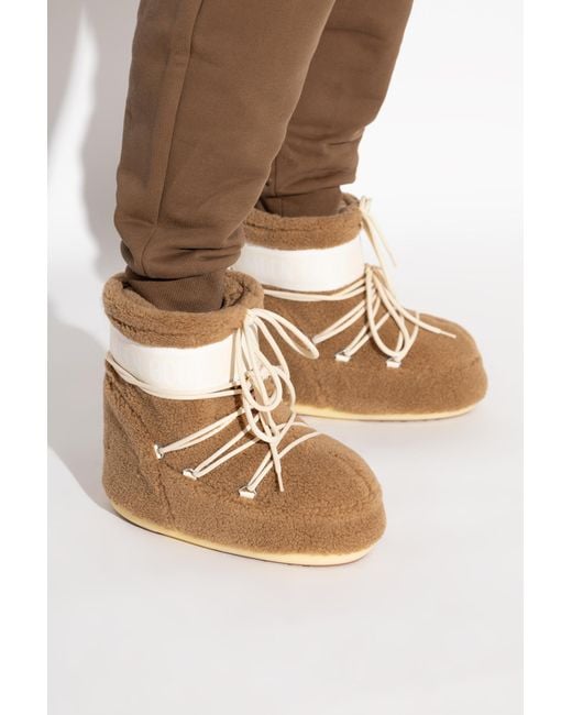 Moon Boot Natural 'Icon Low Fleece' Snow Boots