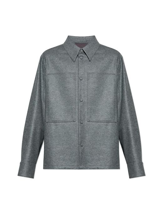 Jil Sander Gray Wool Shirt for men