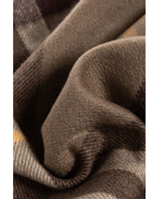 Burberry Natural Scarf With A Checkered Pattern