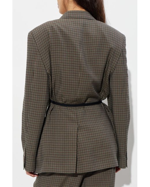 Balenciaga Gray Checked Pattern Blazer