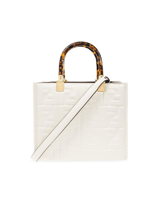 Fendi White 'sunshine Small' Shoulder Bag