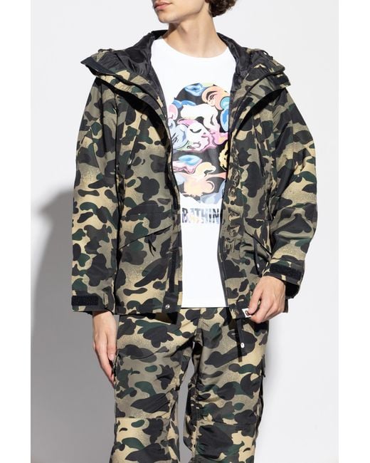 A Bathing Ape Green Jacket With Camouflage Pattern for men