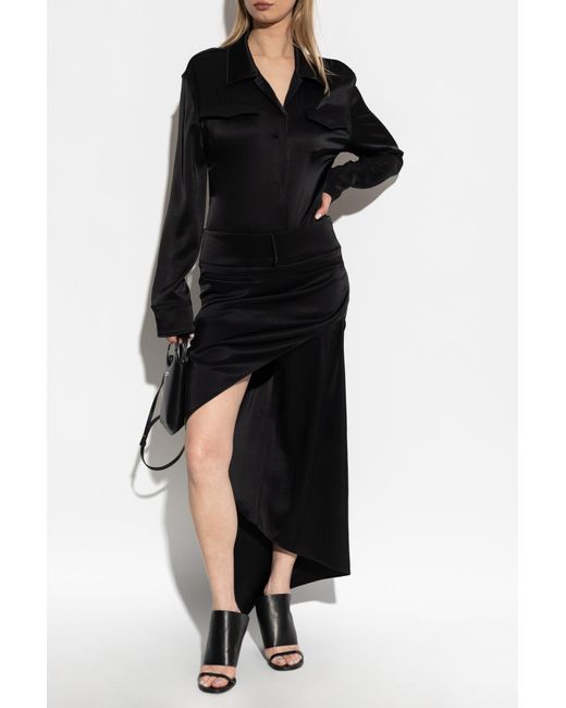 Courreges Black Bodysuit With Pockets