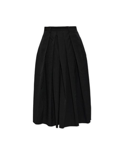 Yohji Yamamoto Black Wool Wide-Leg Trousers for men