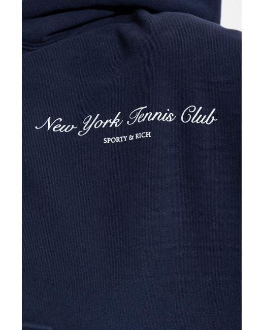 Sporty & Rich Blue Hoodie From The "New York Tennis" Collection