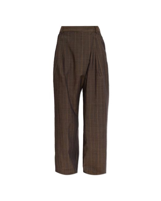 Ganni Brown Wool Trousers