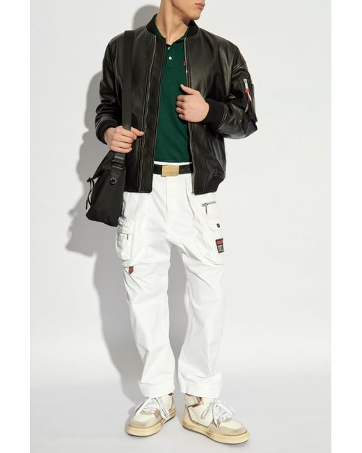 DSquared² Black Leather Jacket for men