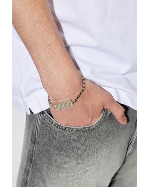 Off-White c/o Virgil Abloh White Brass Bracelet for men
