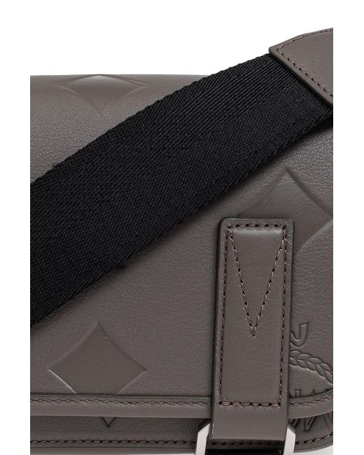 MCM Gray Leather Shoulder Bag for men