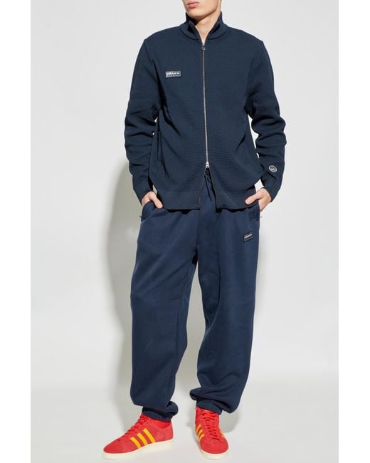 Adidas Originals Blue Sweatshirt With Logo Patch for men