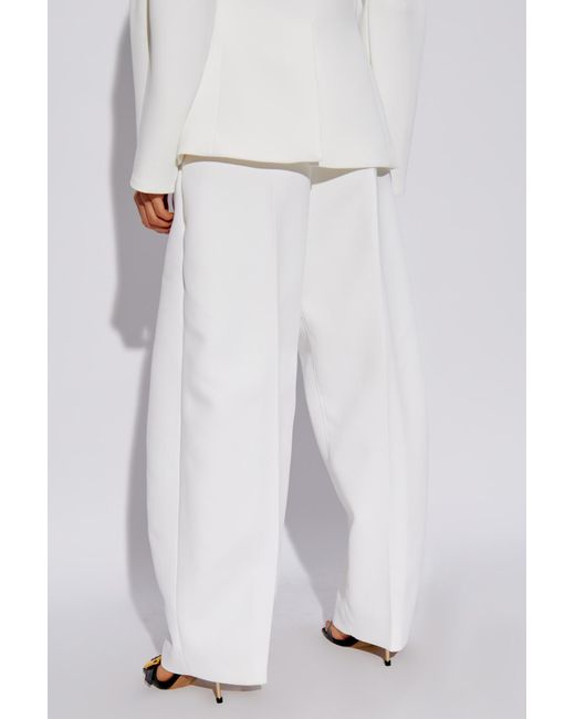 Jacquemus White Pants With Pleats 'ovalo',