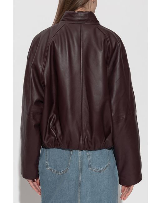 IRO Blue Leather Jacket "Delta"