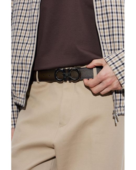 Ferragamo Black Double-Sided Belt for men