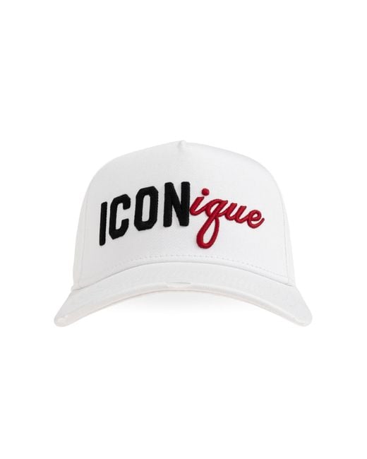 DSquared² White Baseball Cap for men