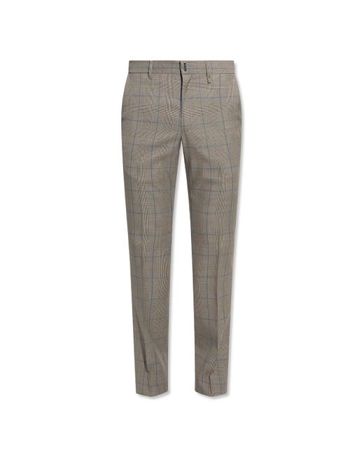 Givenchy Wool Checked Trousers in Grey 